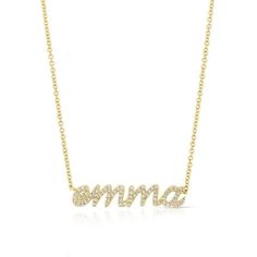 This 14k personalized diamond name necklace is the perfect gift for the bridal party, someone special, or yourself.__________________________________________M A T E R I A L & L E N G T HAvailable in 14k Yellow Gold, 14k Rose Gold, 14k White Gold, Sterling SilverThickness: 1.2mm / 0.05"InitialsLowercase: 5 mmCapital: 9 mmDiamond: 0.15 ct. - 0.40 ct. depending on the nameColor: GQuality: SI-VSAdditional Notes:• Non-Conflict Diamonds• Made in the USA Diamond Name Necklace, Name Necklace Silver, Custom Initial Necklace, Sapphire Wedding Band, Forever Jewelry, Diamond Gift, Sapphire Wedding, Gold Diamond Jewelry, Diamond Hoop Earrings