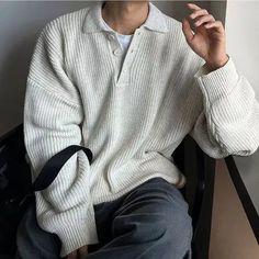 Wiaofellas Fall New Mens Knit Sweater Long Sleeve Lapel Pure Color Knitted Casual Fashion Polo Sweaters Jumper Tops Men Clothes B71 Size Information(cm)S: Length 63cm, Bust 106cm, Shoulder 53cm, Sleeve 48cm, M: Length 65cm, Bust 110cm, Shoulder 55cm, Sleeve 49cm, L: Length 67cm, Bust 114cm, Shoulder 57cm, Sleeve 50cm, XL: Length 69cm, Bust 118cm, Shoulder 59cm, Sleeve 51cm, 2XL: Length 71cm, Bust 122cm, Shoulder 61cm, Sleeve 52cm3XL: Length 73cm, Bust 126cm, Shoulder 63cm, Sleeve 53cm window.adm Short Mens Haircut, Manly Fashion, Mens Knit Sweater, Mens Knit, Money Outfit, Tops Men, Mens Haircuts Short, Winter Shirts, Hipster Outfits