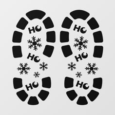 footprints with snowflakes and h2o symbols on white background royalty illustration