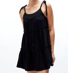 L.A. Heart Nwt Babydoll Dress, Size Xs, Black. Tiered Body, Tie Straps, Scoop Neckline, Relaxed Fit. Black Dress With Tie Straps For Vacation, Cute Black Sleeveless Mini Dress, Black Flirty Dress With Adjustable Straps, Black Mini Dress With Tie Straps For Spring, Black Cotton Vacation Dress, Cute Black Cotton Dress, Black Mini Dress With Adjustable Straps For Vacation, Casual Black Mini Dress With Tie Straps, Black Mini Dress For Summer Daywear