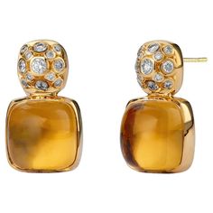 Syna Yellow Gold Sugarloaf Earrings with Citrine and Diamonds For Sale at 1stDibs People Working Together, Diamond Glitter, Elegant Earrings, Drawing Inspiration, Little Things, Destiny, Citrine, Clip On Earrings, Limited Edition