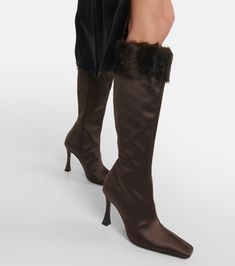 Luxury Mid-calf Boots For Fall, Luxury Knee-high Winter Boots, Mid-calf Heeled Boots For Winter Party, Luxury Knee-high Boots For Winter Party, Elegant Knee-high Boots For Winter, Formal Mid-calf Winter Boots, Elegant Knee-length Winter Heeled Boots, Luxury Fitted Mid-calf Boots For Fall, Party Mid-calf Boots