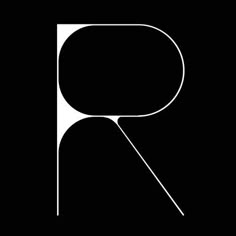 the letter r in white on a black background