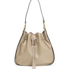 Beautiful New Frye Ilana Hobo Drawstring Leather Bag Taupe. Everyday Pouch Shoulder Bag With Palladium Hardware, Everyday Pouch Bag With Palladium Hardware, Pouch Shoulder Bag With Palladium Hardware, Everyday Crossbody Bucket Bag With Palladium Hardware, Drawstring Handbag, Tan Leather Handbags, Frye Bags, Leather Fringe Bag, Hobo Crossbody Bag