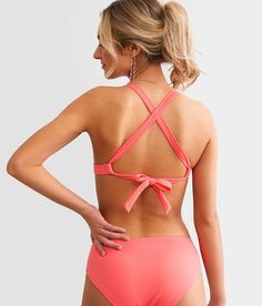 BCA Liana Shirred Swim Top - Orange X-Large, Women's Nectarine Triangle bikini top Back tie detail Removable pads. Shell: 80% Nylon 20% Spandex. Lining: 100% Polyester. Hand wash cold. No bleach. Line dry in shade. Do not iron.. WOMEN'S SWIM SIZE CONVERSION CHART Size XS/S S/M M/L L/XL Junior Size 1/2 3/4 5/6 7/8 9/10 11/12 13/14 Cup A A/B B/C C Bust 32-34 34-36 36-38 38-40 Hips 34-35 35-36 37-38 39-40 *Conversion sizes may vary. Measurements based on size medium. Apparel & Accessories > Clothin