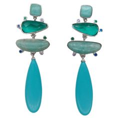 Great Shopping Blue Turquoise Green Amazonite Crystal Drop Stud Earrings, Jewelry Turquoise Gemstone Earrings For Party, Amazonite Crystal, Green Amazonite, Turquoise Green, Green Crystal, Fashion Jewelry Earrings, Crystal Drop, Green Crystals, Blue Turquoise