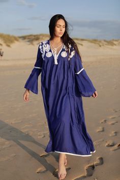 This Moroccan Caftan Kaftan is so cozy, it's definately idea for wearing during the weekend, or when you just want to relax at home. Although this caftan is really cozy, because the style is so elegant, it could be worn for an exotic night in, or when you want to wow your friends at your home party. Or wear it outdoors with boots, and look super bohemian! **This caftan is also ideal for maternity wear. It's not only comfortable and great to wear around at home, but it looks beautiful and elegant Maternity Gifts, Beach Kaftan, Resort Beach, Moroccan Caftan, Summer Gifts, Cotton Linen Fabric, Pregnancy Gifts, Home Party, Clothing Care