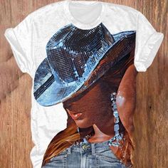 I Ordered This T-Shirt To Wear To The Beyonc Concert But It Did It Arrive In Time. Just Received The Shirt And Have No Where To Wear It. Hip Hop Summer Top With Sublimation Print, Hip Hop Top With Sublimation Print For Summer, Hip Hop Tops With Sublimation Print For Summer, Beyonce T Shirt, Rodeo Outfits, The Shirt, Wear It, Beyonce, Rodeo