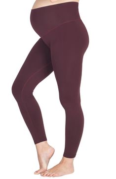 An essential for layering both before and after baby arrives, these leggings stretch smoothly over your baby bump to keep you comfortable and chic. 25" inseam 85% polyamide, 15% elastane Machine wash, line dry Imported Bump Style Winter, Maternity Winter, Bootcut Leggings, Stirrup Leggings, Boot Cut Leggings, Burgundy Leggings, Growing Belly, Pregnancy Yoga, Bump Style