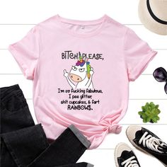 Summer Women T Shirt Short Sleeve 100% Cotton Unicorn Letter Print Fashion Female Casual T-shirt Ladies Regular O-neck Tees Tops Summer Unicorn Print Crew Neck Top, Summer Unicorn Print Crew Neck T-shirt, Summer Crew Neck Top With Unicorn Print, Casual Unicorn Print T-shirt For Summer, Casual Summer T-shirt With Unicorn Print, Fun Unicorn Print T-shirt For Summer, Summer Unicorn Print Short Sleeve T-shirt, Summer Short Sleeve Unicorn Print T-shirt, Casual Pink T-shirt With Unicorn Print