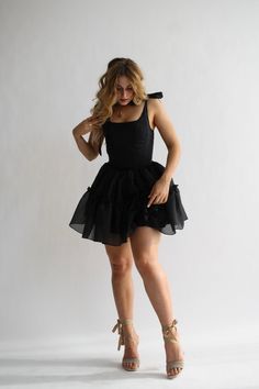 The Siena Mini Dress in Black Swan – Wild Rose & Sparrow Short Dress Bridal Party, Short Dress Bridesmaid, Cute Black Short Dress, Poofy Reception Dress, Black Dress Courthouse Wedding, Black Bridal Dress Short, Black Formal Dress Short Plus Size, Black Mini Dress Wedding, Dressy Casual Dresses Wedding