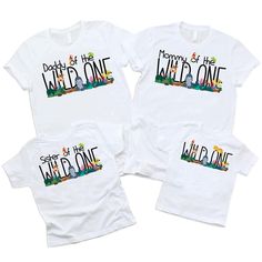 PRICES MAY VARY. Family Of The Wild One Shirt - The cute matching shirt for your vacation trip makes your day unforgettable. This shirt is a special gift, it makes your family or crew photo become more meaningful, a milestone of your story, reminds them about the journey that you enjoyed together, and you can be sure to put a smile on their face. Awesome Designs - Make a statement with our unique T-shirts by setting yourself apart from the crowd. These eye-catching designs offer a delightful acc Matching Tees, Family Birthdays, Cool Graphic Tees, Matching Couples, Jungle Animals, Weekend Wear, Wild Ones, Family Members, Unique Tshirts