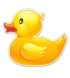 a yellow rubber ducky sticker on a white background