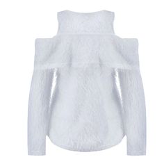 FREE SHIPPING Winter Sweater Fluffy Slash Neck JKP13414 White Casual Sweater For Party, Casual White Sweater For Parties, White Long Sleeve Party Sweater, Winter Fluffy Sweater, Soft Textured White Winter Sweater, Fuzzy White Turtleneck Sweater, Fuzzy Coquette Sweaters, Angora Sweater Fluffy, Real Pictures