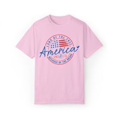 Make a statement at your next July 4th barbecue with this bold t-shirt that celebrates America’s freedom and honors the brave making it a must-have for any patriotic collection. .: The Comfort Colors 1717 tee is made with medium fabric (6.1 oz/yd² (206.8 g/m²)) consisting of high quality, 100% ring-spun US cotton for long-lasting comfort..: The relaxed fit keeps the wearer comfy in both casual and semi-formal settings while the crew neckline delivers that classic, neat style which makes it perfe Youth Clothing, Bottle Wall, Land Of The Free, The Brave, Neat Style, Christian Clothing, Clothes Collection, Holiday Collection, July 4th