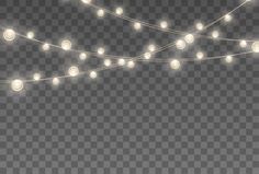 a string of lights on a transparent background