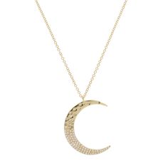 Large crescent moon with diamonds set in 14k yellow gold. Adjustable chain from 16, 18, and 20 inches. Diamonds (0.23 ct) 14k yellow gold Please allow 4-6 weeks for production if the item is out-of-stock. Sparkle Hoop Earrings, Gold Butterfly Ring, Crescent Moon Necklace Gold, Boulder Opal Necklace, Halo Necklace, Heart Necklace Diamond, Crescent Moon Necklace, Sapphire Necklace, Yellow Gold Chain