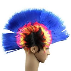 Fashion Cocktail Rainbow Wig Curly Hair Costume Colorful Wigs For Women And Girls Anime Costumes Halloween Role Play Wig Wigs Colorful Straight Hair Girls Easter Party Features: This product is made of high quality synthetic heat fiber, no, no, soft, light and super smooth hair. Measures about 40 cm long and can be cut to its own length to add amazing color and hair. Easy to use. Halloween wig for role play. Different colors support different hairstyles. Match your style and add fun. Can stay fo Wigs Colorful, Wax Dress, Hot Curlers, Scar Wax, Hair Braid Beads, Colorful Wigs, Curly Color, Hair Colorful, Rainbow Wig