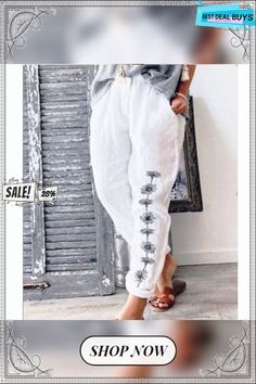 Women's Pajama Pant Lounge Pants Animal Flower Casual Comfort Daily Bed Cotton Fall Spring Picture0901 Picture0914 Casual Printed Harem Pants For Summer, White Floral Print Pants, White Floral Print Straight Pants, Casual Floral Print Harem Pants For Summer, Spring Casual White Harem Pants, White Casual Spring Harem Pants, White Casual Harem Pants For Spring, White Floral Print Ankle-length Bottoms, White Printed Ankle-length Bottoms