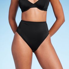 Women's High Waist High Leg Ribbed Medium Coverage Bikini Bottom - Shade & Shore™ : Target Underwire Smoothing Swimwear For Pool, Smoothing Underwire Swimwear For Beach, High Waist Beachwear Swimwear With Seamless Construction, High Waist Seamless Beachwear Swimwear, Fitted Triangle Top Swimwear With Smoothing, Solid High-waist Swimwear For Sunbathing, Seamless Tankini Briefs For Vacation, Seamless Beachwear Bottoms For Poolside, Smoothing Triangle Top Swimwear For Poolside