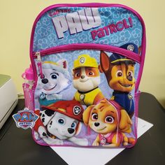 Brand New Paw Patrol 5 Piece Set Backpack 16"H - 12"W And 5"D Foldable Lunch Bag Pencil Case Water Bottle And Carabiner Playful Pink Softback Backpack, Pink Standard Backpack For Playtime, Pink Backpack For Playtime, Pink Backpack For Daycare And Back To School, Pink Backpack For Playtime And Back To School, Purple Backpack For Playtime And Back To School, Pink Rectangular Backpack For Daycare, Rectangular Pink Backpack For Daycare, Pink Character Bag For Everyday Use