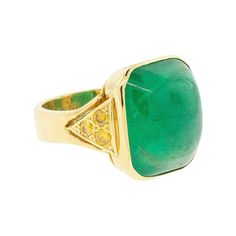 For Sale on 1stDibs - 18k Yellow Gold Vintage Emerald Cabochon Ring When it comes to jewelry, vintage pieces hold a unique charm and story that modern creations simply can't Formal Fine Jewelry Signet Ring With Cabochon, Formal Cabochon Signet Ring, Luxury Cabochon Signet Ring For Formal Occasions, Luxury Oval Cabochon Emerald Ring With 17 Jewels, Luxury Emerald Ring With Oval Cabochon And 17 Jewels, Luxury Yellow Gold Emerald Gemstones, Luxury Emerald Gemstones In Yellow Gold, Fine Jewelry Yellow Gold Cabochons For Formal Occasions, Vintage Yellow Gold Gemstone Cabochons