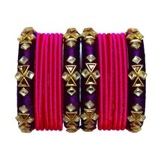 Pink Cutdana Bracelets For Festivals, Festive Multicolor Handwork Bangle, Pink Handmade Bracelet For Diwali, Handmade Pink Bracelets For Diwali, Pink Bangle For Festivals, Multicolor Dori Work Bracelets As Gift, Handmade Pink Bracelet For Diwali, Multicolor Dori Work Bangle For Diwali, Handmade Pink Bangle For Festive Occasions