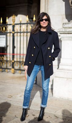 Emmanuelle Alt Style, Stile Casual Chic, Denim Street Style, Emmanuelle Alt, Paris Mode, Moda Chic, Spring Fashion Outfits, French Chic, Fashion Weeks