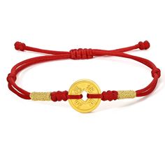 PRICES MAY VARY. 24K Gold Charm: 24K 3D Solid Gold. Weight: 0.9 g - 1.2 g ( 0.032 to 0.042 oz) , 3D Yellow Gold is not easily deformed and durable. Braided Bracelet: Measurement of link bracelet: Size of Braided charm bracelet jewelry is 8.7 inch and adjustable, for your wrist to fit perfectly. They won't fit very tight around. 100% lead and nickel free, hypoallergenic. Suitable for sensitive skin. Creative innovation: This String bracelet design with 24k solid gold Coins on this rope. The desig String Bracelet Designs, Gold Heart Bracelet, Pure Gold Jewellery, Solid Gold Charms, Solid Gold Bracelet, Dragon Bracelet, Gold Wedding Jewelry, Gold Dragon, Jewelry Dainty