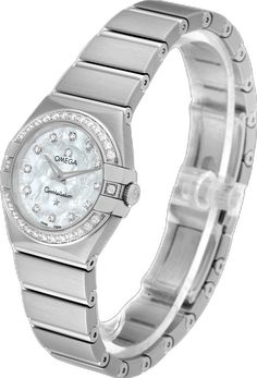 Modern Diamond Watches With Round Face, Modern Round Diamond Watch, Modern Diamond Watches With Round Shape, Omega Constellation, Lost Time, Pearl Diamond, Beautiful Watches, Bezel Diamond, Ladies Watch