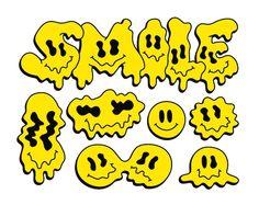 some yellow and black smiley face stickers