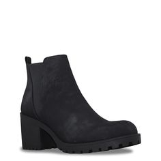 Simple and sophisticated best describe these women's Dirty Laundry black Chelsea booties. Designed with a traditional round toe front, these booties have flexible elastic side panels, convenient heel pull loop, and traction lug outsole with solid block heel. | Dirty Laundry Women's Chelsea Bootie in Black Size 10 Medium Fall Ankle Boot Heels With Lug Sole, Fall Ankle-high Heels With Lug Sole, Trendy Fall Lug Sole Heels, Ankle-high Heels With Lug Sole For Fall, Trendy Fall Heels With Lug Sole, Trendy Lug Sole Heels For Fall, Synthetic Spring Boots With Low Heel, Chic Fall Heels With Lug Sole, Synthetic Boots With Stacked Heel And Almond Toe