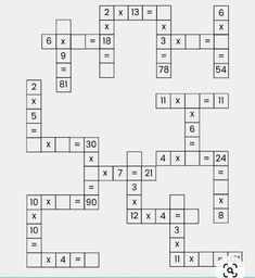 the crossword puzzle is shown with two numbers and one number missing for each answer