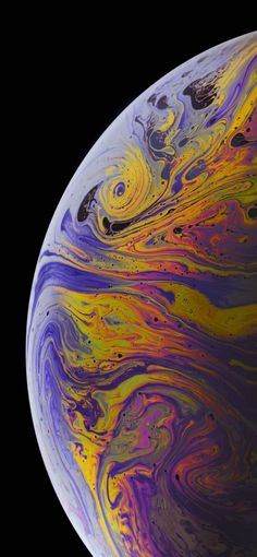 the iphone xr case is shown with an image of colorful swirls on it