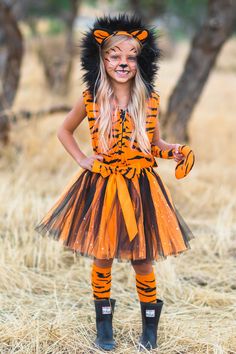 Tiger Tutu Costume 5 Piece Set - Sparkle in Pink Girls Tiger Costume, Tiger Costume Women, Tiger Costume Diy, Tiger Outfit, Tiger Halloween Costume, Seussical Costumes, Tiger Halloween, Outfit For Halloween, Tiger Kids