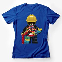 Lego Builder Graphic T-Shirt, Colorful Construction Toy Print for Kids and Adults Female T-Shirt Custom graphic T-Shirt.Customize your color Playful Crew Neck T-shirt For Playtime, Character Print Crew Neck T-shirt For Playtime, Multicolor Cartoon Print T-shirt For Playtime, Crew Neck T-shirt With Character Print For Playtime, Graphic Tee With Crew Neck For Playtime, Funny Crew Neck T-shirt For Playtime, Novelty Blue Pre-shrunk T-shirt, Novelty Pre-shrunk Blue T-shirt, Multicolor Short Sleeve T-shirt For Playtime