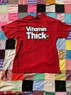 Vitamin Thick Tee It was all a dream Size XL Red tee (B33) 90s Red T-shirt With Text Print, Retro Pre-shrunk Red Shirt, Retro Red T-shirt With Logo Print, Vintage Red Tops With Text Print, Red Vintage Top With Text Print, Vintage Red Top With Text Print, Red Slogan Crew Neck Shirt, Vintage Red Shirt With Letter Print, Red Slogan Short Sleeve Shirt