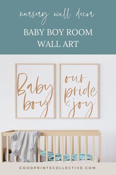 Baby Boy Our Pride and Joy wall art featuring a sweet phrase displayed in a fun, modern font split into two prints. Nursery Wall Decor Boy, Baby Boy Nursery Decor, Boys Room Wall Art, Baby Boy Nursery, Minimalist Baby, Unique Baby Shower Gifts, Printable Wall Decor, Unique Baby Shower, Big Boy Room