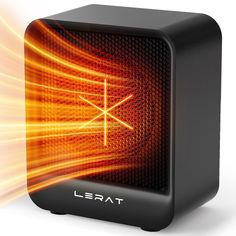 an image of a speaker with light coming out of it's back side and the word leat on top