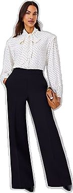 Versatile Wide Leg Pants For Business Casual With Pockets, Wide Leg Pants With Belt Loops For Work, Formal Wide Leg Versatile Pants, Chic Tailored Dress Pants, Elegant Wide Leg Pants With Belt Loops For Fall, Versatile Wide Leg Formal Pants, Modern High-waisted Dress Pants For Fall, Chic Formal Ankle-length Pantsuit, Versatile High-waisted Formal Pants