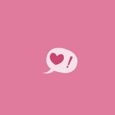 a pink background with a heart and speech bubble