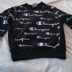 Very Bribrant Cool Sweatshirt. Wrong Size Brand New Black Sports Sweatshirt With Text Print, Black Crew Top With Text Print, Black Letter Print Crew Top, Black Winter Top With Text Print, Winter Black Tops With Text Print, Winter Black Text Print Tops, Champion Reverse Weave, Car Stuff, Black Red