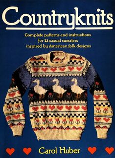 an old sweater with swans on it is featured in the book country knits by carol huber