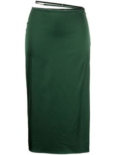 Green Relaxed Midi Skirt, Green Lined Skirt For Formal Occasions, Formal Green Lined Skirt, Green Knee-length Skirt For Formal Occasions, Elegant Green Satin Bottoms, Green Formal Midi Skirt, Elegant Green Lined Pencil Skirt, Green Pencil Skirt For Formal Occasions, Elegant Green Pencil Skirt For Party