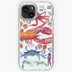 an ocean scene with crabs and other sea animals iphone case / skin protectors for the iphone