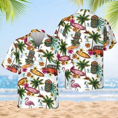 Tiki Mash Tropical Surfing Hawaiian Shirt, Summmer Hawaiian Shirt, Tiki Tai Tiki Hut Aloha Shirt, Summer Shirts, Party Shirt INFORMATION: Our Hawaii shirt is made of polyester that is perfect for printing, the shirt color is vibrant and bright with eye-catching designs. A print on demand shirt will make you look so good. Go to beaches in comfort and grab public attention impressively. - Material: Polyester, 100% woven polyester fabric offers outstanding durability, insulation, and wrinkle resistance. - Breathable, durable, and easy to care for. - Full button-down closure. - Printing technique: Sublimation NOTE - Manual measurement may exist a 1-3cm difference. - Some special states/ countries will charge extra shipping fees. - Actual color may be slightly different from the image due to di Multicolor Hawaiian T-shirt For Summer, Cheap Hawaiian Multicolor T-shirt, Button-up Hawaiian Shirt With Tropical Print For Beach, Cheap Multicolor Hawaiian T-shirt, Summer Wardrobe Staples, Hawaiian T-shirt With Tropical Print And Short Sleeves, Tiki Hut, Aloha Shirt, Party Shirts