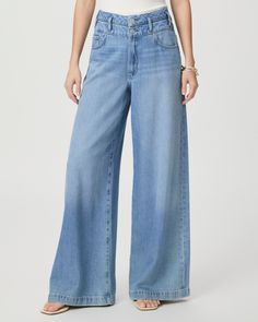 Portia Wide Leg Jean Classic Full Length Flare Jeans For Spring, Chic Dark Wash Wide Leg Jeans, Chic Medium Wash Full-length Jeans, Chic Medium Wash Full Length Jeans, Chic Denim Blue Wide-leg Flare Jeans, Chic Full-length Denim Blue Jeans, Dark Wash Wide Leg Flare Jeans For Summer, Chic Medium Wash Wide Leg Pants For Fall, Chic Relaxed Fit High Rise Flare Jeans