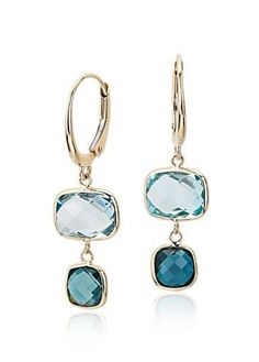 The perfect sea breeze color, these drop earrings feature sky and London blue topaz gemstones to create a beautiful ombre effect. Jewelry Advice, Blue Topaz Earrings, Gold Chain Jewelry, Gold Diamond Earrings, Leverback Earrings, Topaz Earrings, Blue Jewelry, Blue Nile