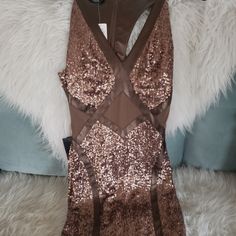 New With Tags,Brown Sequin Bebe Dress Just Never Got Around To Wearing It. Absolutely Beautiful. Originally 160.00. Brown V-neck Mini Dress For Party, Elegant Brown Bodycon Dress For Night Out, Brown Knee-length Party Dress, Sleeveless Brown Bodycon Dress For Night Out, Elegant Brown Sequin Dress, Brown V-neck Cocktail Dress, Brown Sequined Dress For Night Out, Sleeveless Brown Bodycon Party Dress, Chic Fitted Brown Dress