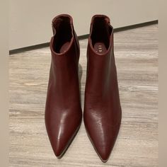 New Ted Baker Womens Beriinl Burgundy Leather Stiletto Heel Ankle Booties Sz 8.5 Never Worn, Does Have A Few Scratches On The Leather From Storage, See Photos. These Booties Are Perfect For Fall, Pointed Toe, Stiletto Heel With Gold Toe And 100% Leather. Burgundy Ankle Boots Outfit, Burgundy Ankle Boots, Ted Baker Shoes, Burgundy Boots Ankle, Black Leather Boots Women, Red Leather Boots, Boots Outfit Ankle, Burgundy Boots, Leather Biker Boots